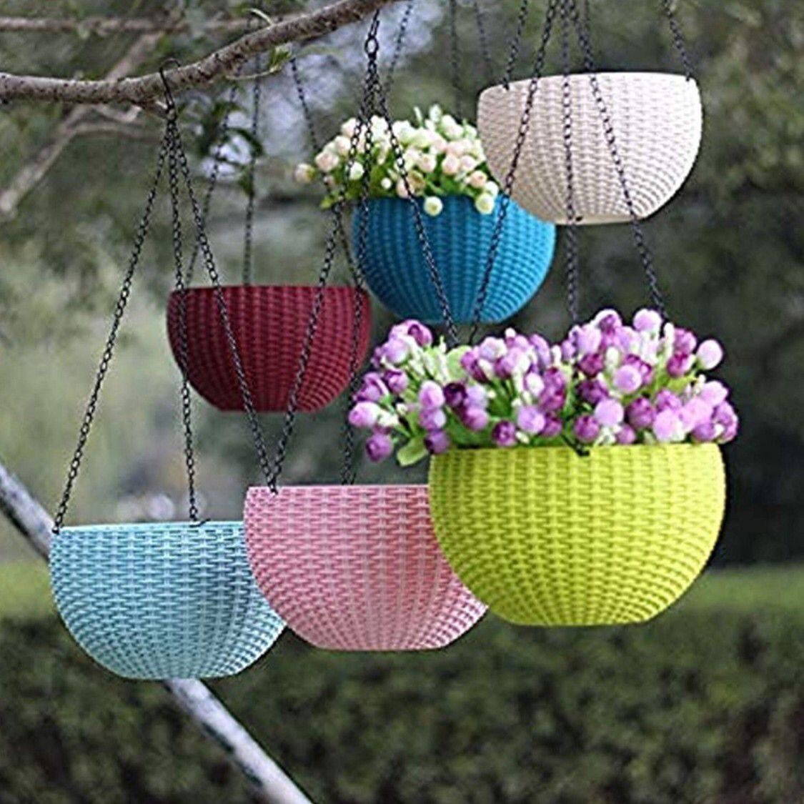 Metal Chain Hanging Baskets ( Pack of 4 )