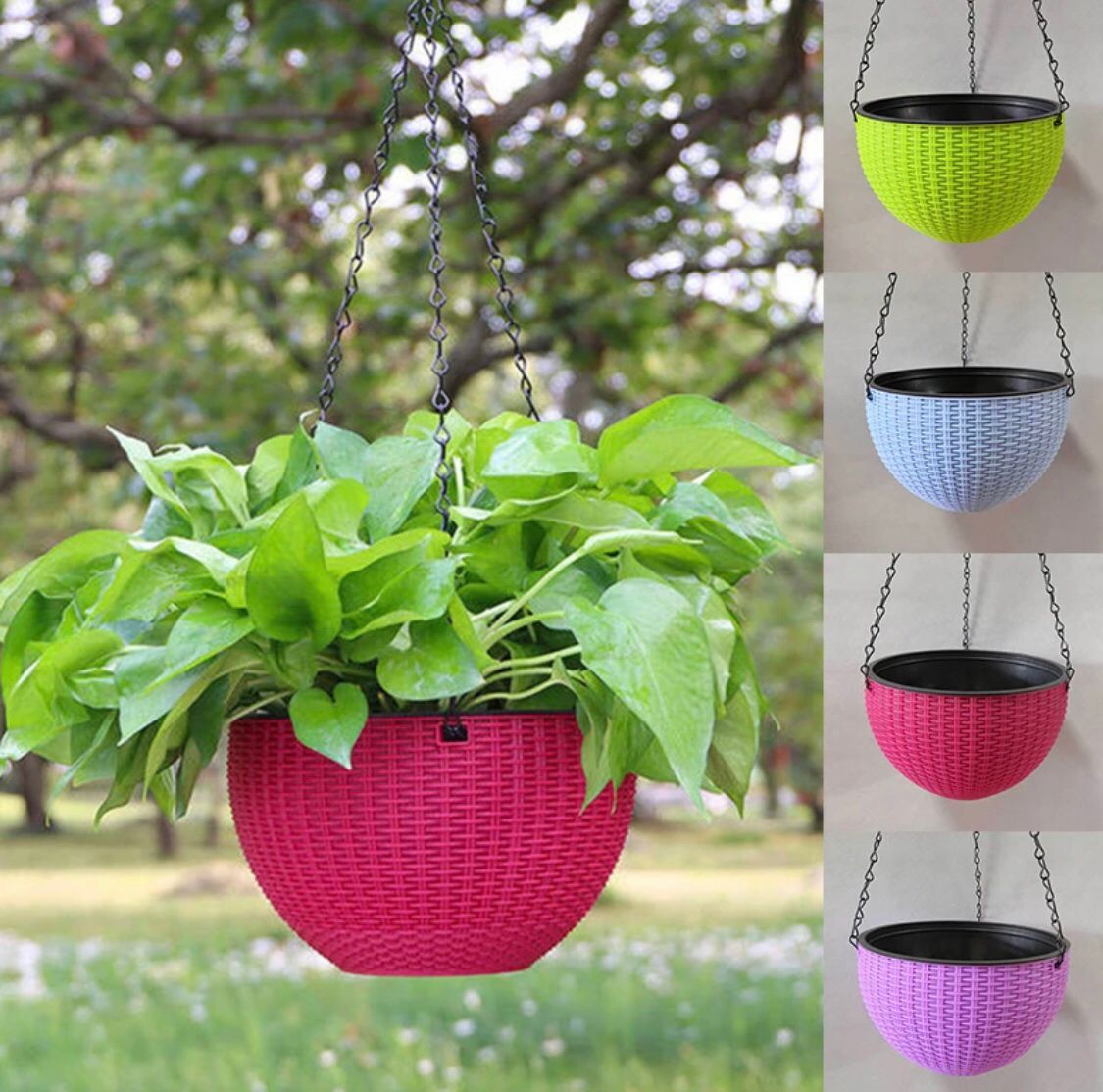 Metal Chain Hanging Baskets ( Pack of 4 )