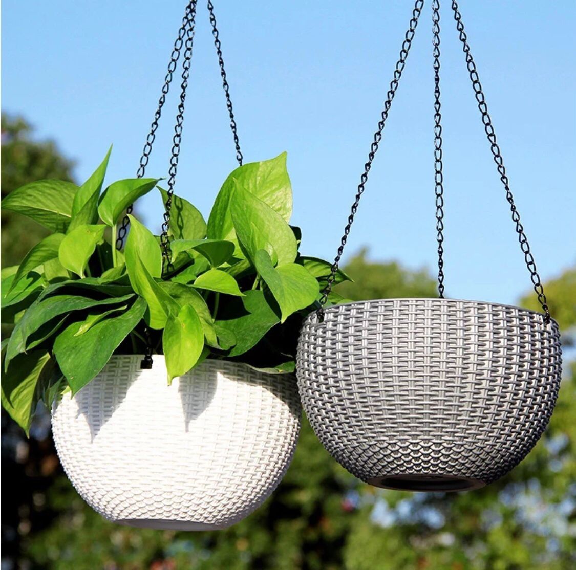 Metal Chain Hanging Baskets ( Pack of 4 )