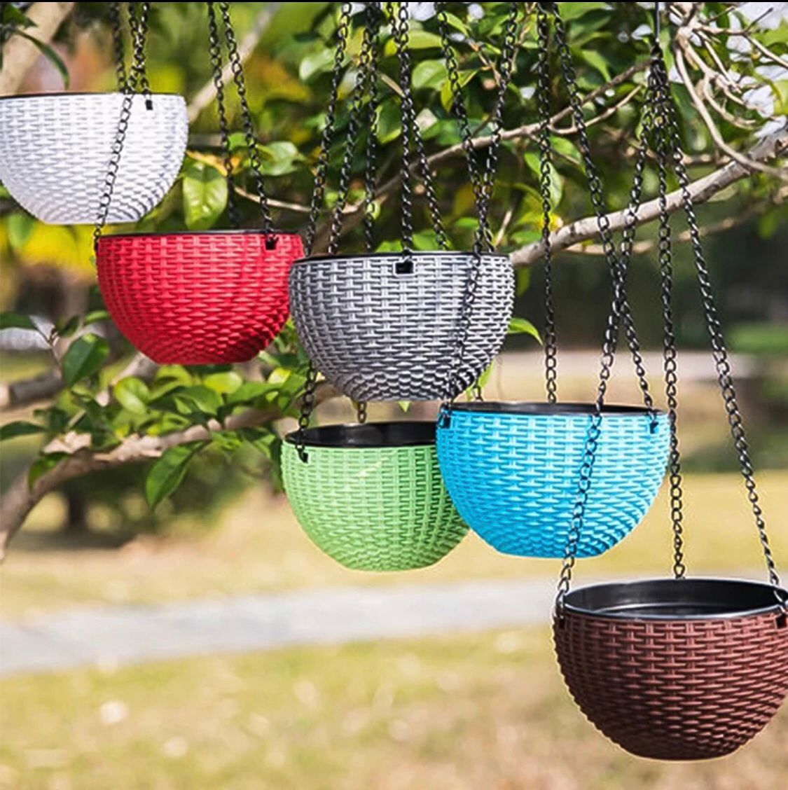 Metal Chain Hanging Baskets ( Pack of 4 )