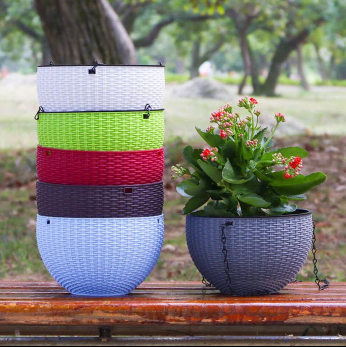 Metal Chain Hanging Baskets ( Pack of 4 )