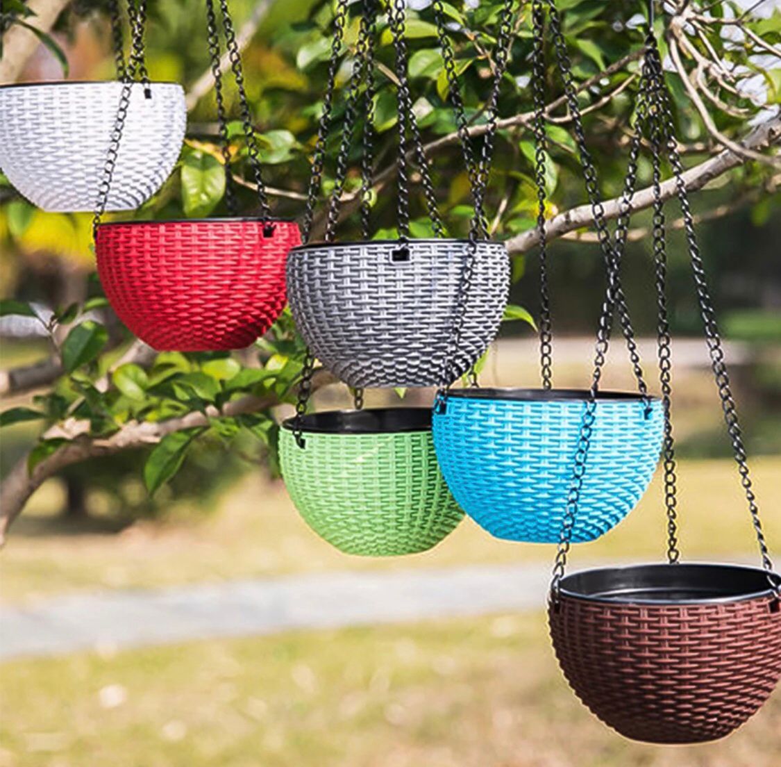 Metal Chain Hanging Baskets ( Pack of 4 )