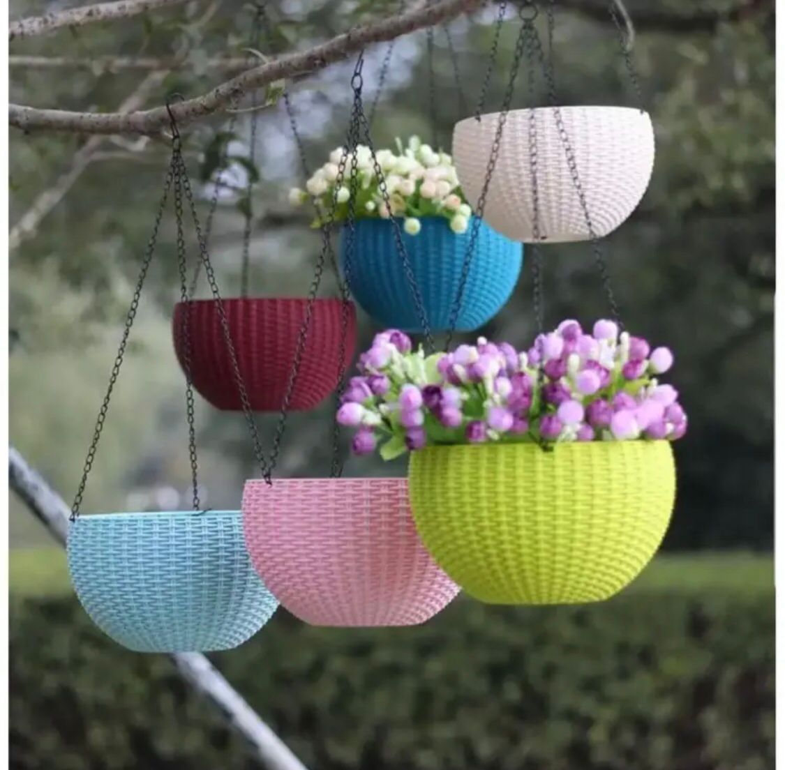 Metal Chain Hanging Baskets ( Pack of 4 )